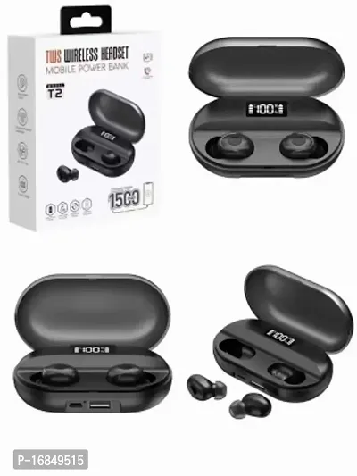 TWS T2 Wireless Earbuds Bluetooth Headset Bluetooth Headsetnbsp;nbsp;(Black, True Wireless)-thumb5