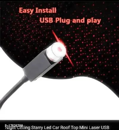 BLACK USB LED Light Star Projector Parties,Home Decor, Bedroom, Car Light USB Ambient Light(PACK OF 1)-thumb4