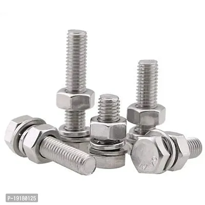 5mm Hex Head Stainless Steel Bolt With Nut  Washer 50mm (25 Pcs)