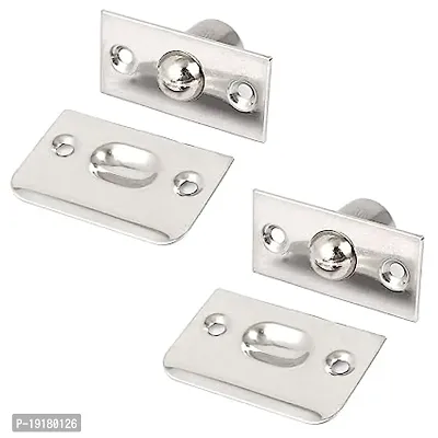 Strike Plate Closet Door Stainless Steel Ball Catch Latch Catcher 2Pcs