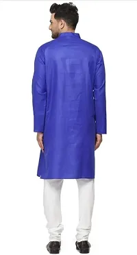 Lucknawi plain blue kurta with bottom-thumb2