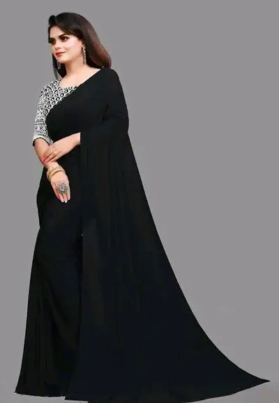 Stylish Georgette Saree with Blouse piece For Women