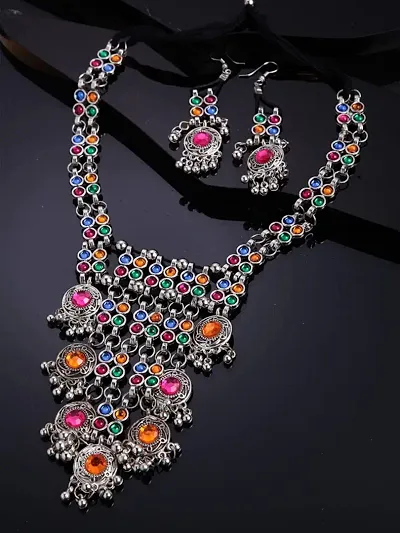 Afghani Style Oxidised Fancy Jewellery Set