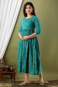 Murli Kurti Women's Cotton Floral Printed Anarkali Maternity Feeding Kurti for Pregnancy Period-thumb4