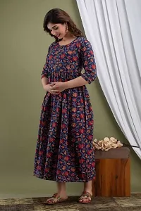 Women's Cotton Floral Printed Anarkali Maternity Feeding Kurti-thumb4