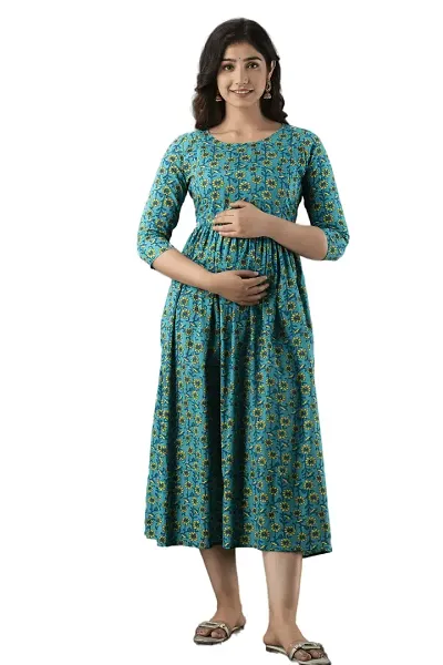 Murli Kurti Women's Floral Anarkali Maternity Feeding Kurti for Pregnancy Period