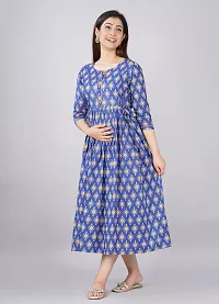 Murli Kurti Women's Cotton Maternity Dress, Easy Breast Feeding, Breast Feeding Dress Zippers for Nursing Pre and Post Pregnancy-thumb3