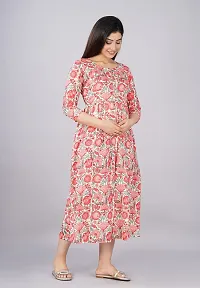 Murli Kurti Women's Cotton Maternity Dress, Easy Breast Feeding, Breast Feeding Dress Zippers for Nursing Pre and Post Pregnancy-thumb4