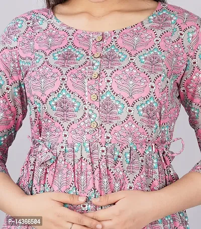 Murli Kurti Women's Cotton Maternity Dress, Easy Breast Feeding, Breast Feeding Dress Zippers for Nursing Pre and Post Pregnancy-thumb5