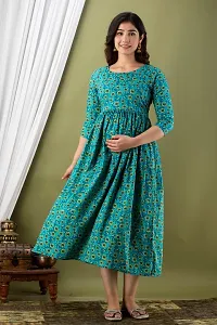 Murli Kurti Women's Cotton Floral Printed Anarkali Maternity Feeding Kurti for Pregnancy Period-thumb2