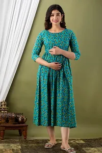 Murli Kurti Women's Cotton Floral Printed Anarkali Maternity Feeding Kurti for Pregnancy Period-thumb3