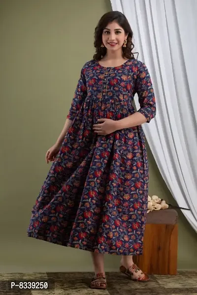 Trendy Cotton Maternity Gown-thumb4