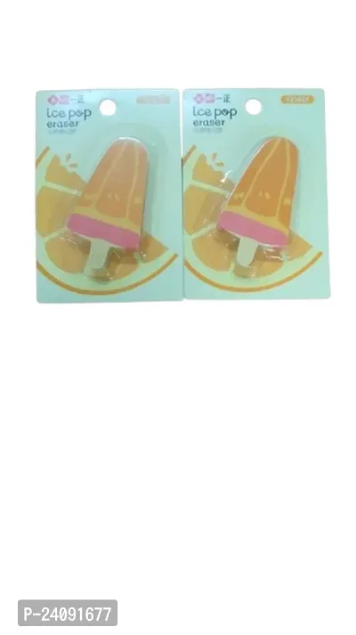 Ice Cream Popcicle Eraser (Orange Fruit - Pack of 2)-thumb0