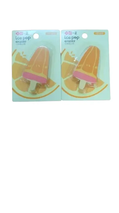 Ice Cream Popcicle Eraser (Orange Fruit - Pack of 2)