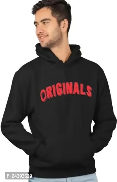 Regular Fit Full Sleeves Hooded Neck Printed Originals Winter Wear Casual Sweatshirt Hoodie for Menw