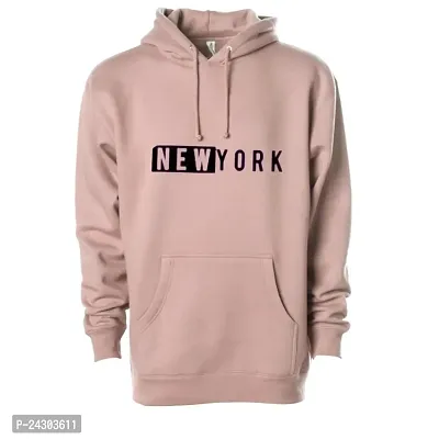 Regular Fit Full Sleeves Hooded Neck Printed New York Winter Wear Casual Sweatshirt Hoodie for Menw