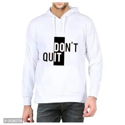 Regular Fit Full Sleeves Hooded Neck Printed Big Dont Quit Winter Wear Casual Sweatshirt Hoodie for Men