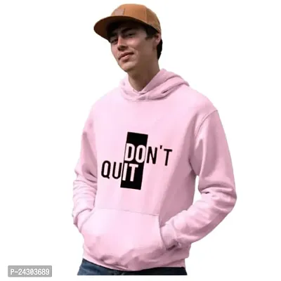 Regular Fit Full Sleeves Hooded Neck Printed Big Dont Quit Winter Wear Casual Sweatshirt Hoodie for Men-thumb0