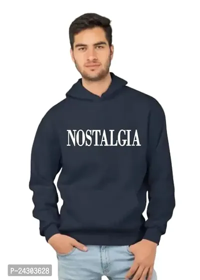 Regular Fit Full Sleeves Hooded Neck Printed Nostalgia Winter Wear Casual Sweatshirt Hoodie for Men-thumb0