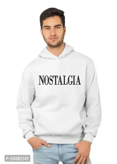 Regular Fit Full Sleeves Hooded Neck Printed Nostalgia Winter Wear Casual Sweatshirt Hoodie for Men