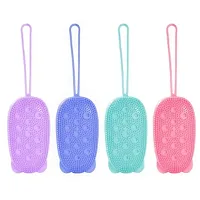 Silicone Shower Sponge, Double Sided Rubber Scrub Body Brush - Multicolor  pack of 1-thumb2