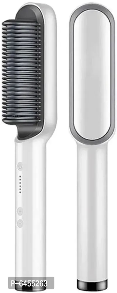 Professional Hair Straightener Tourmaline Ceramic Hair Curler Brush Hair Comb Straighteners Curling Anti-perm Straight Hair Comb Hair Iron Hair Styler Tool (Multi-Colors)) PACK OF 1-thumb0