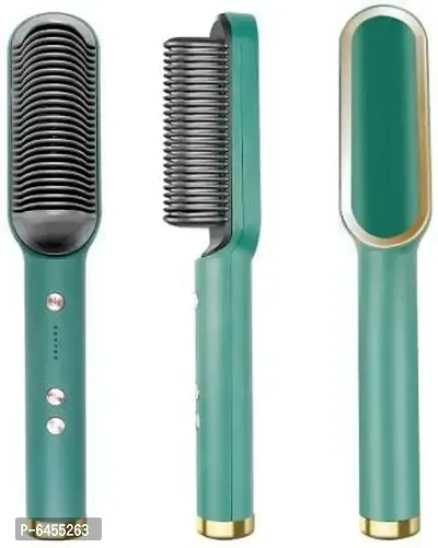 Professional Hair Straightener Tourmaline Ceramic Hair Curler Brush Hair Comb Straighteners Curling Anti-perm Straight Hair Comb Hair Iron Hair Styler Tool (Multi-Colors)) PACK OF 1-thumb5