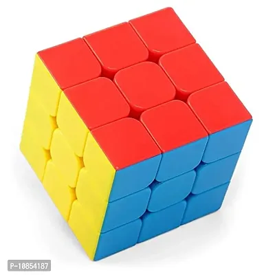 Stickerless Cube Multi Color Theme 3x3x3 Toy Set of 1 Pcs Speed Edition Multi Color-thumb0