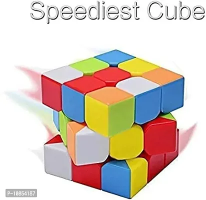 Stickerless Cube Multi Color Theme 3x3x3 Toy Set of 1 Pcs Speed Edition Multi Color-thumb2