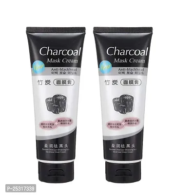 Deep Cleansing Anti-Blackhead Charcoal Peel-off Face Mask/Pack For Men  Women | Active Cooling Effect | Deep Skin Purifying Cleansing (Pack of 2)-thumb0