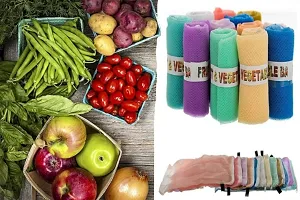 Freshwind Multi-Purpose Vegetables Fruits Mesh Fridge Storage Washable Zip Bags (Pack of 12)-thumb3