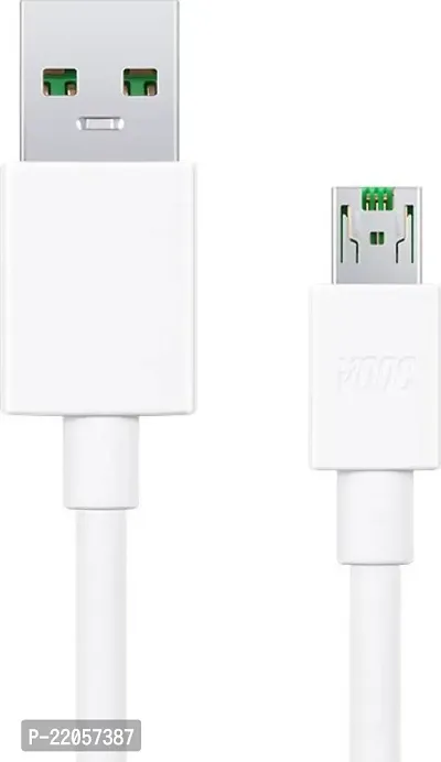 Classic 20W 5V/4A Micro Vooc Charger Cable 1.01 M Micro Usb Cable(Compatible With All Vivo, Oppo, Samsung, Gionee, Mi, Vivo, One Plus And Boat, White, Green)