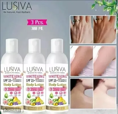 Lusiva Whitening Body Lotion On Spf15+ Skin Lighten  Brightening Body Lotion Cream - Pack Of  3