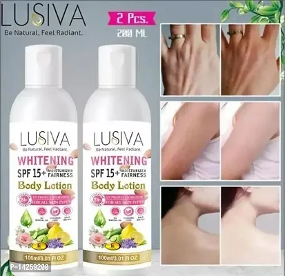 Lusiva Whitening Body Lotion On Spf15+ Skin Lighten  Brightening Body Lotion Cream - Pack Of  2-thumb0