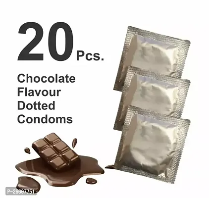 Chocolate Flavour Dotted Condoms 20 Pcs-thumb0