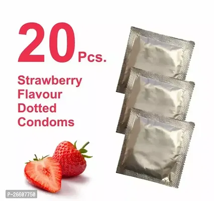 Strawberry Flavour Dotted Condoms 20 Pcs-thumb0