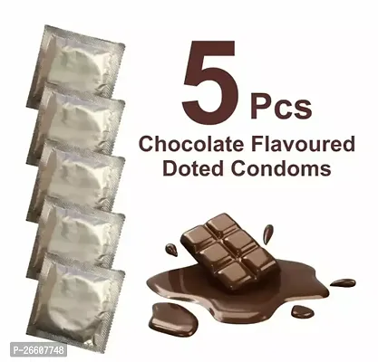 Chocolate Flavoured Dotted Condoms 5 Pcs