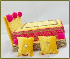 R D Handicraft Thakur ji Singhasan, Laddu Gopal ji Singhasan, Bal Gopal ji Singhasan and Blanket Silk All Purpose Chowki-thumb1