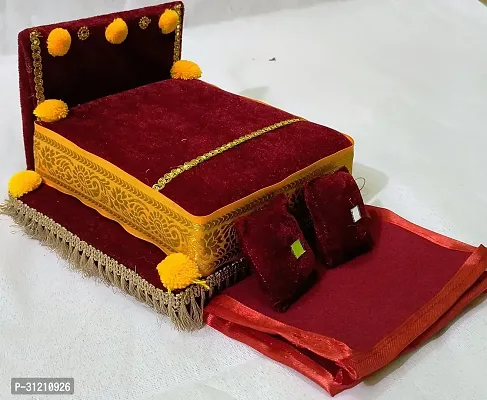 Thakur, Laddu Gopal, Bal Gopal Ji Singhasan with Blanket Silk Chowki-thumb0