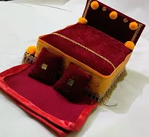 Thakur, Laddu Gopal, Bal Gopal Ji Singhasan with Blanket Silk Chowki-thumb3