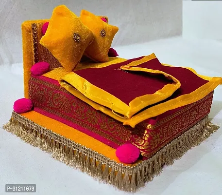 Thakur, Laddu Gopal, Bal Gopal Ji SinghasanWith Blanket Silk Chowki-thumb4