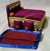 Thakur, Laddu Gopal, Bal Gopal Ji Singhasan With Blanket Silk Chowki-thumb2