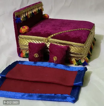 Thakur, Laddu Gopal, Bal Gopal Ji Singhasan With Blanket Silk Chowki-thumb3