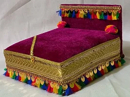 Thakur, Laddu Gopal, Bal Gopal Ji Singhasan With Blanket Silk Chowki-thumb3