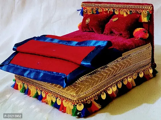 Thakur, Laddu Gopal, Bal Gopal Ji Singhasan With Blanket Silk Chowki-thumb2