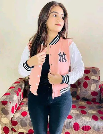 Long Sleeve Versity Jacket - Crop Varsity Jacket - Crop Jacket for Women - Crop Letterman Jackets - Coat for Women - Jacket for Women - Jackets - Baseball Jacket - Regular Fit Versity Jacket for Woman