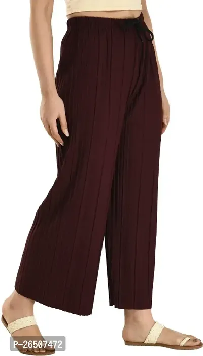 Womens Loose Fit Palazzo - Wine-thumb2