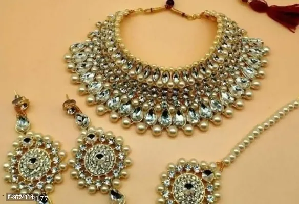 Alloy Kundan Pearl Bridal Jewellery Set