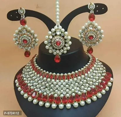 Alloy Kundan Pearl Bridal Jewellery Set