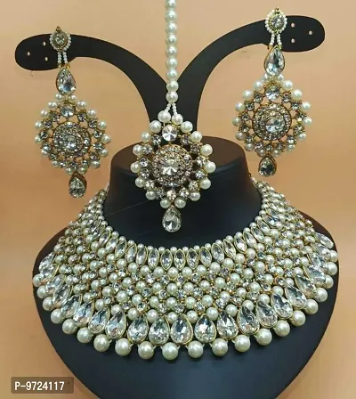 Alloy Kundan Pearl Bridal Jewellery Set